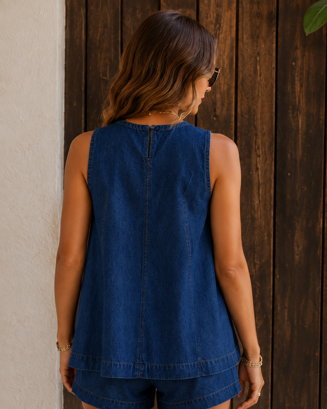 Amélie Denim Lounge Set | Zacht & Luchtig