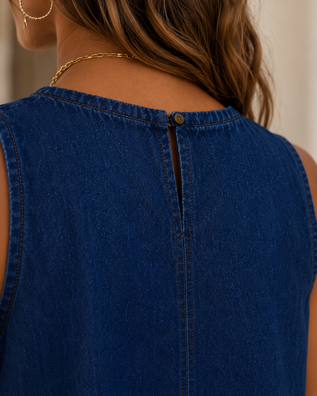 Amélie Denim Lounge Set | Zacht & Luchtig